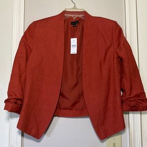 NWT Ann Taylor Factory Open Front Burnt Orange, Rust Color Blazer